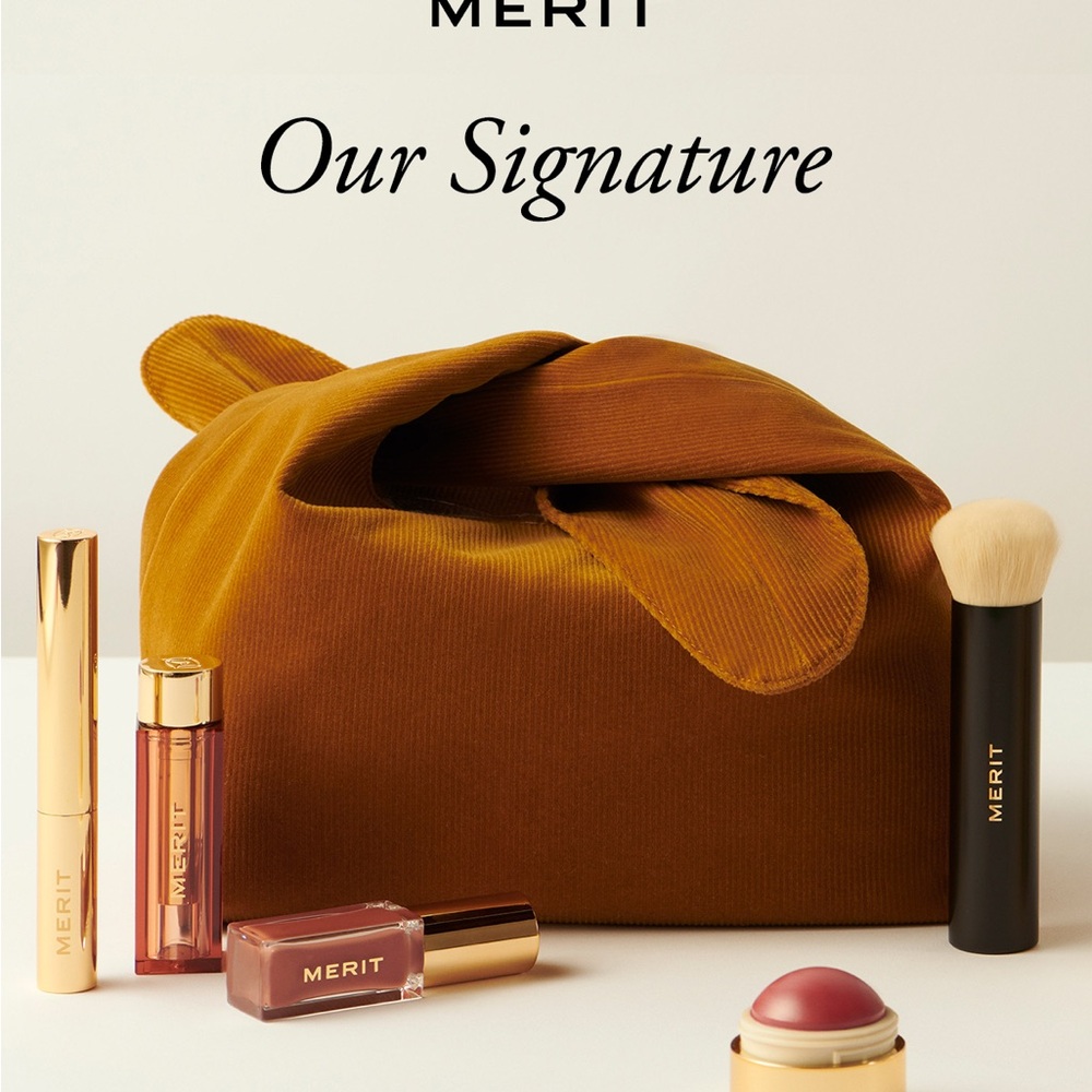 MERIT Signature Makeup Bag Tan